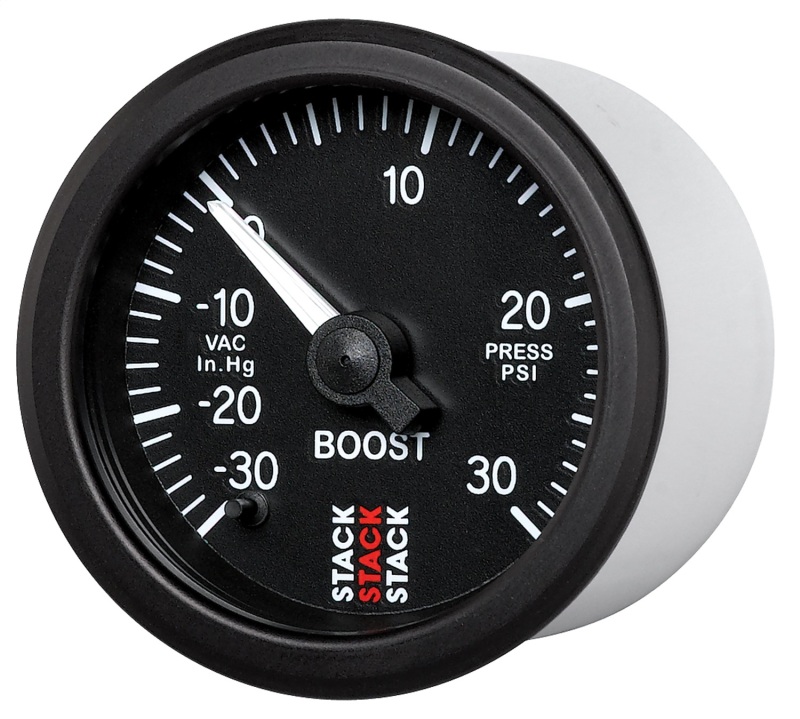 Autometer Stack 52mm -30INHG to +30 PSI (Incl T-Fitting) Pro Stepper Motor Boost Press Gauge - Black thumbnail 7