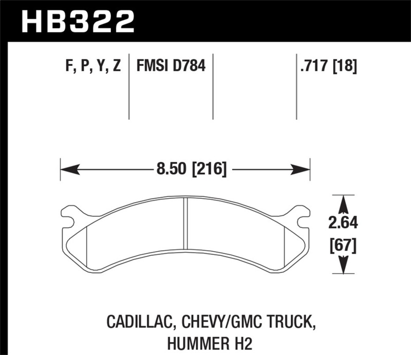 Hawk Chevy / GMC Truck / Hummer LTS Street Front Brake Pads thumbnail 6