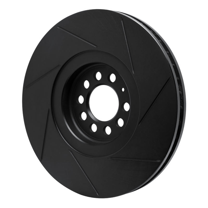 R1 04-06 Volkswagen Golf Left Front Slotted Black Brake Rotor