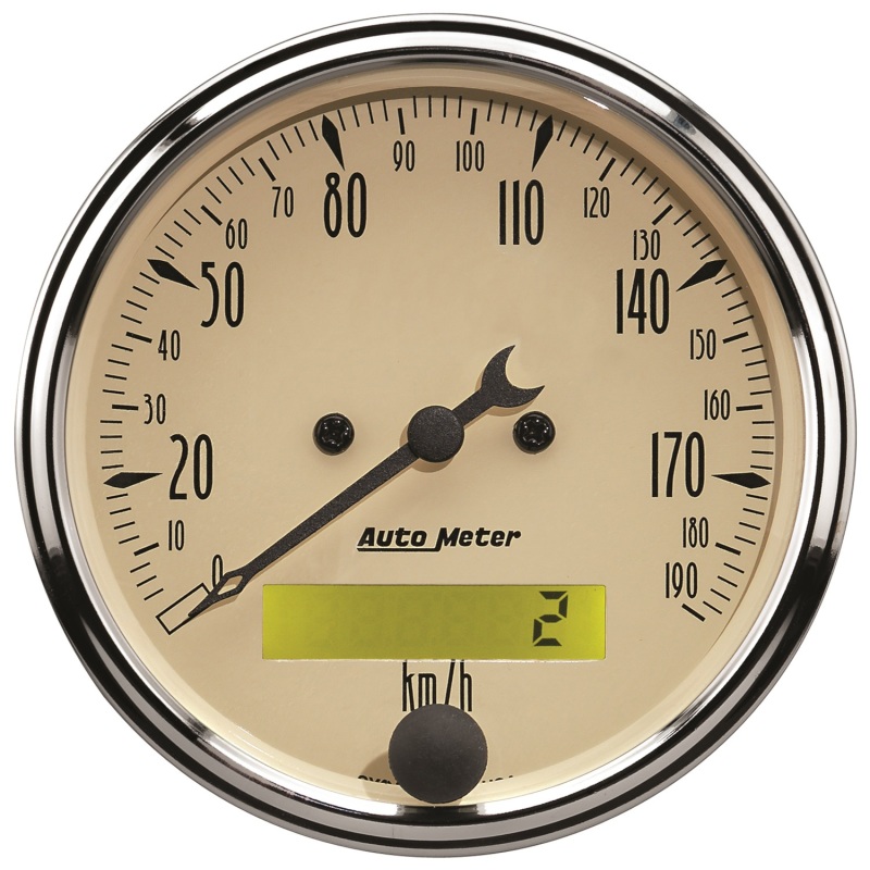 Autometer 3-1/8in 0-190km/h Antique Beige Elec. Programmable Speedometer thumbnail 5