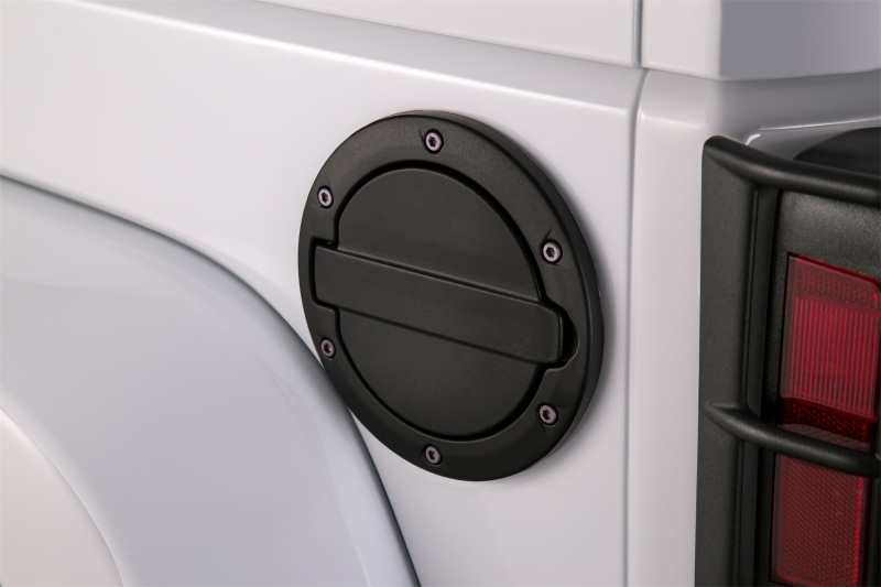 AMP Research 2007-2017 Jeep Wrangler JK 2/4 Door Fuel Door - Black thumbnail 5