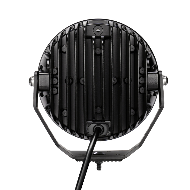 Go Rhino Xplor Blackout Series Round LED Spot Light Beam w/DRL (Surface/Thread Stud Mnt) 7in. - Blk thumbnail 6