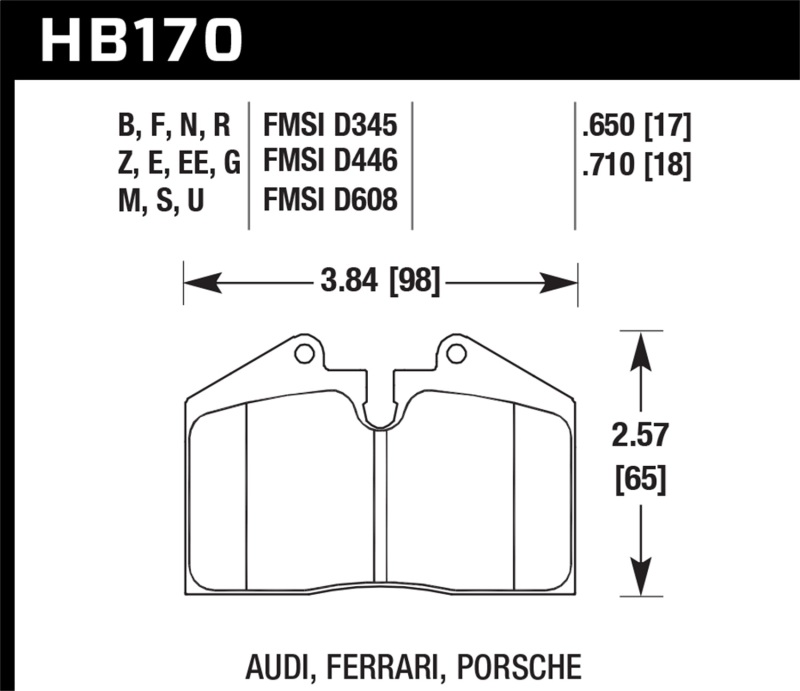 Hawk 89-94 Porsche 911 / 86-91 944 Front & Rear Blue 9012 Race Brake Pads thumbnail 7