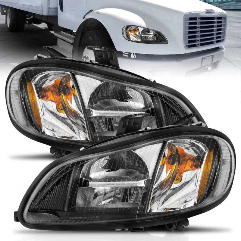 ANZO 2002-2014 Freightliner M2 LED Crystal Headlights Black Housing w/ Clear Lens (Pair) thumbnail 6