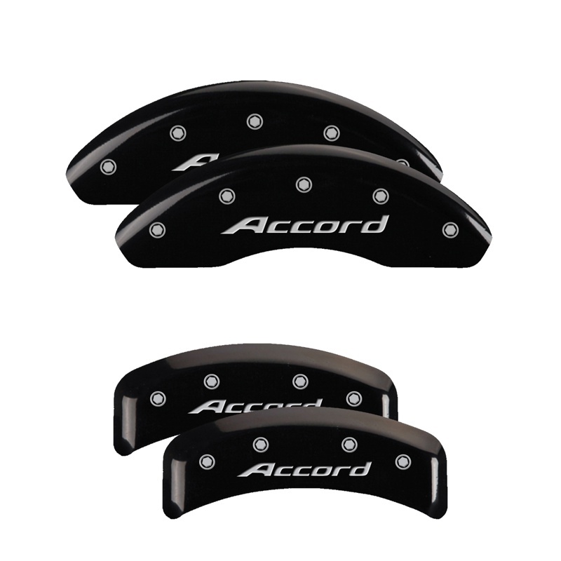 MGP 4 Caliper Covers Engraved Front & Rear Honda Black finish silver ch thumbnail 6