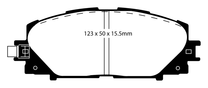 EBC 11+ Lexus CT200h 1.8 Hybrid Greenstuff Front Brake Pads thumbnail 5