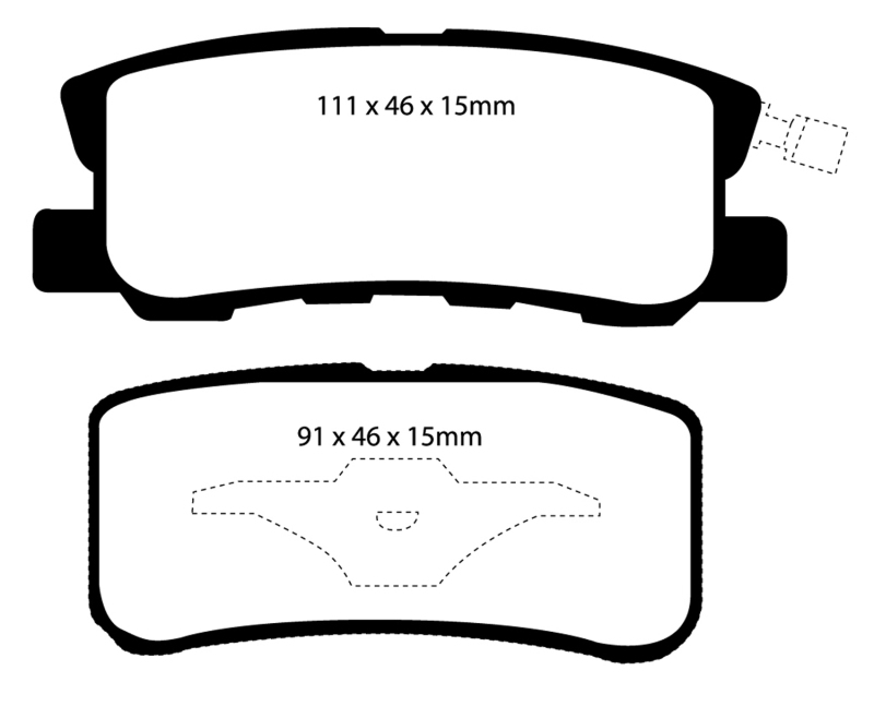 EBC 11-14 Chrysler 200 3.6 Redstuff Rear Brake Pads thumbnail 2