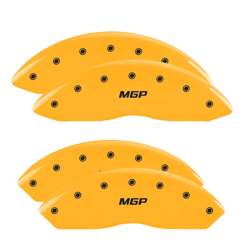 MGP 4 Caliper Covers Engraved Front & Rear MGP Yellow Finish Black Char 2004 GMC Sierra 1500 thumbnail 7