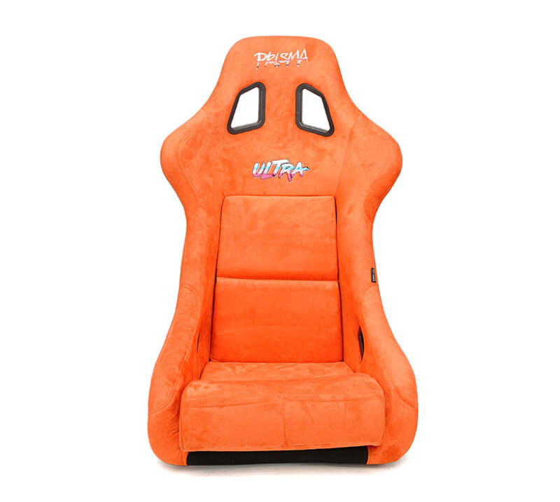 NRG FRP Bucket Seat ULTRA Edition W/ Grey Pearlized Back / Orange Microfiber Material - Large thumbnail 5