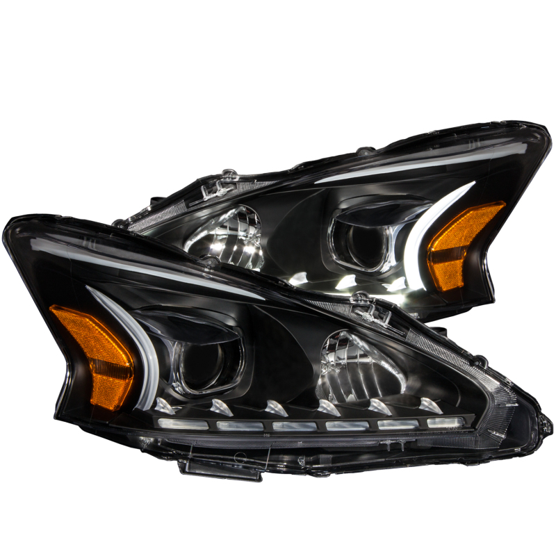 ANZO 2013-2014 Nissan Altima Projector Headlights w/ Plank Style Design Black thumbnail 7