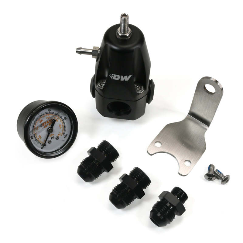 DeatschWerks DWR1000 AFPR + Pressure Gauge + 8AN Fittings - Anodized Black thumbnail 2