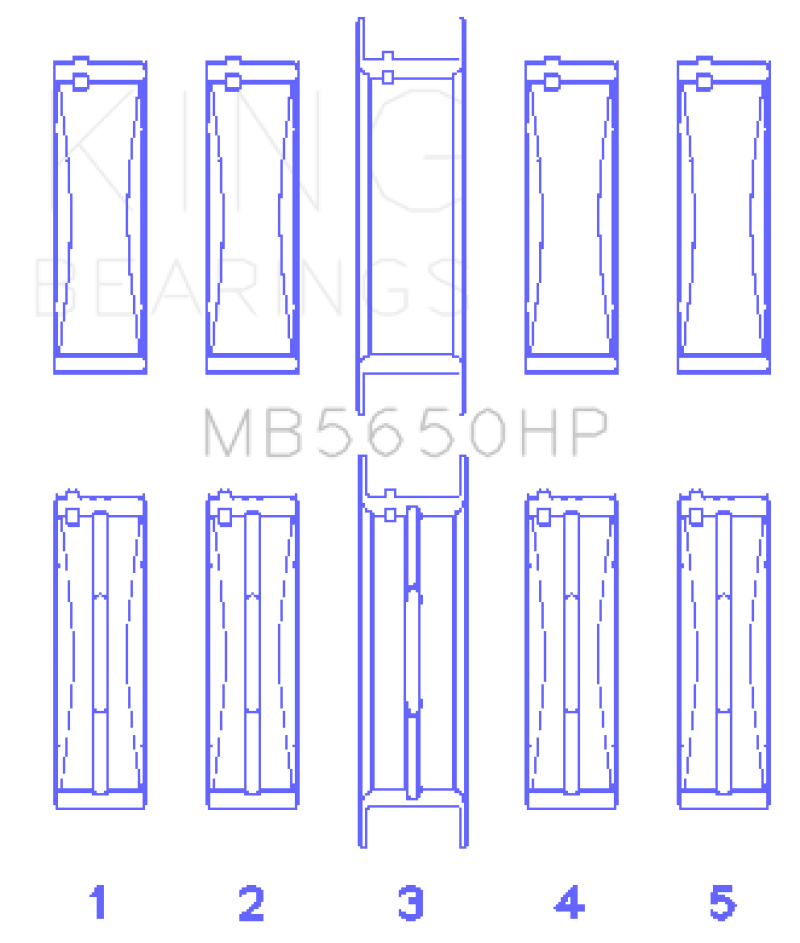 King Engine Bearings Ford 370/429/460 16V OHV (Size .001) Crankshaft Main Bearing Set thumbnail 2