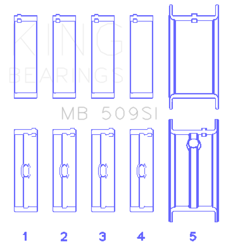 King Engine Bearings Chevrolet 400 Crankshaft Main Bearing Set (Set of 5) thumbnail 5