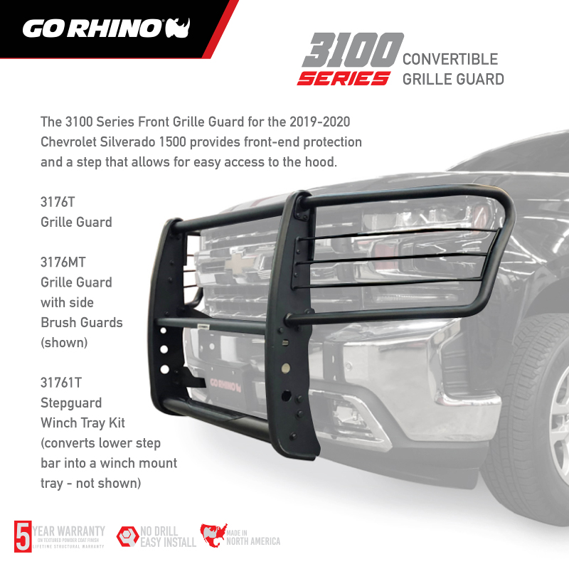 Go Rhino 19-20 Chevrolet Silverado 1500 3000 Extreme Series StepGuard - Textured Black thumbnail 3