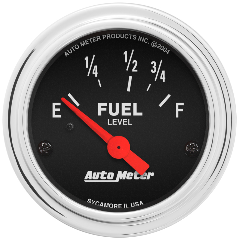 Autometer Traditional Chrome 52mm Short Sweep Electrical Fuel Level Gauge thumbnail 4