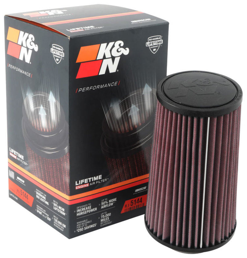 K&N Filter Universal Rubber Filter 2.75in Flange 4.75in Base 4in Top 8in Height thumbnail 2