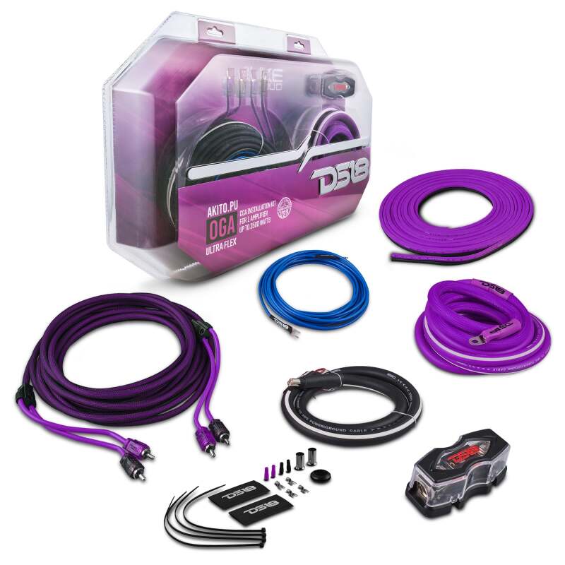 DS18 0-GA Amplifier Install Kit Advance- Purple
