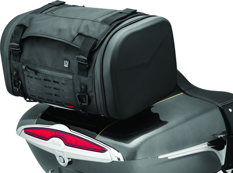 Kuryakyn XKursion XS Steward Roll Bags 5221 Saddle Bags, Bag, Luggage Rack, 1,680 Denier, Black, Each thumbnail 7