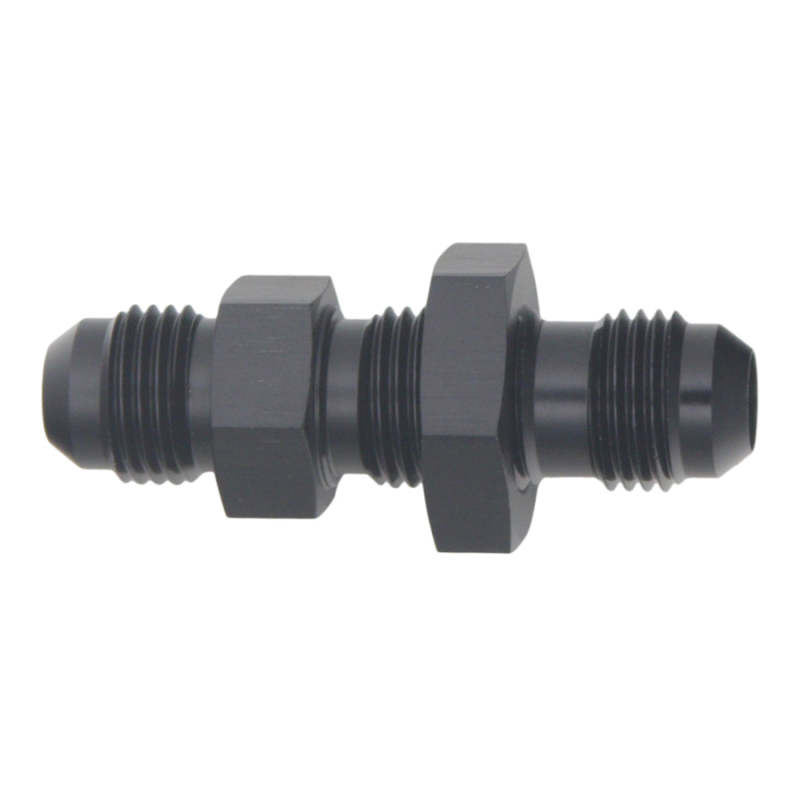 DeatschWerks 6AN Male Flare to 6AN Male Flare Bulkhead Adapter (Incl Nut) - Anodized Matte Black thumbnail 2