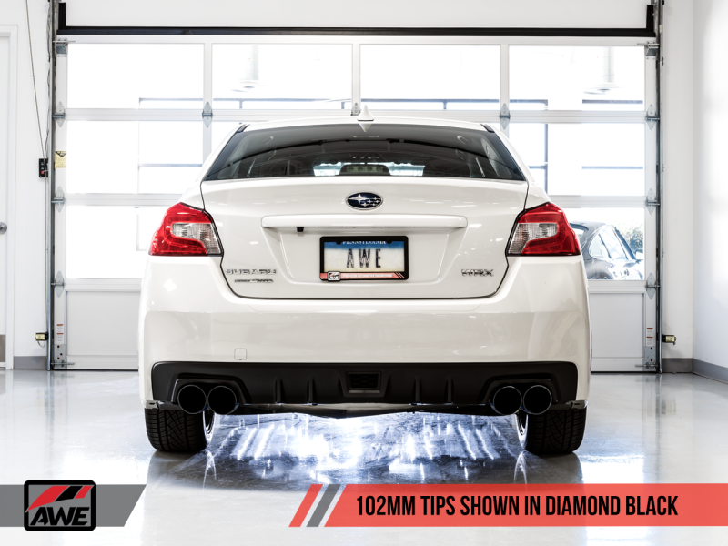 AWE Tuning Subaru WRX/STI VA/GV Sedan Track Edition Exhaust - Diamond Black Tips (102mm) thumbnail 5