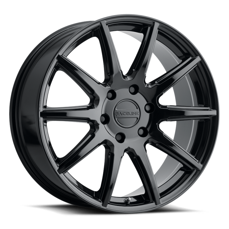 Raceline 159B Spike 18x8in / 5x114.3 BP / 35mm Offset / 72.62mm Bore - Gloss Black Wheel thumbnail 3