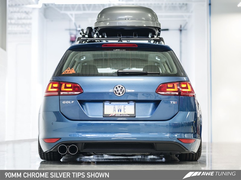 AWE Tuning VW MK7 Golf SportWagen Track Edition Exhaust w/Chrome Silver Tips (90mm) thumbnail 3