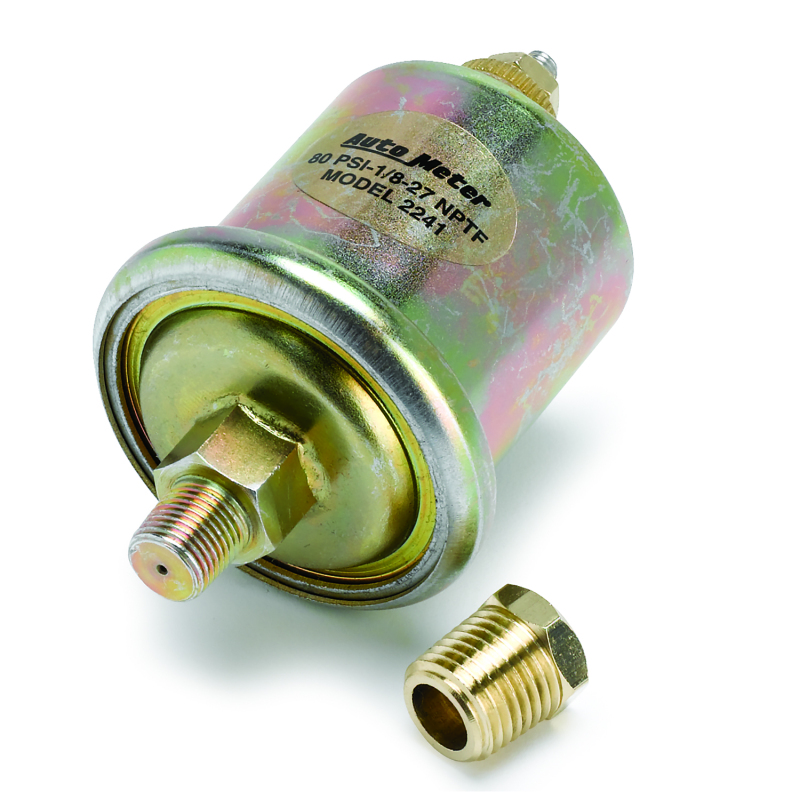 Autometer Oil Pressure Sensor 0-80PSI 1/8in NPT Male For Short Sweet Elec. thumbnail 5