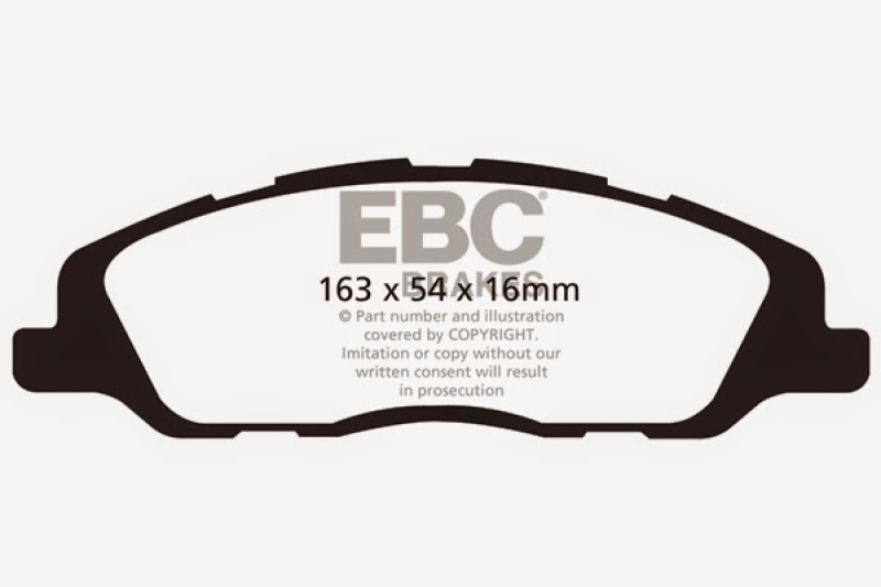 EBC 13-14 Ford Mustang 3.7 (A/T+Performance Pkg) Yellowstuff Front Brake Pads thumbnail 7