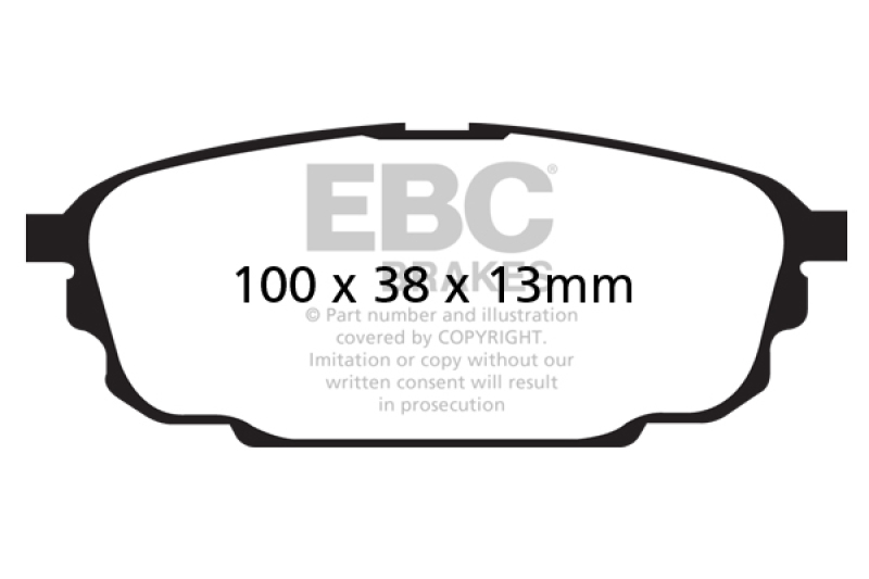 EBC 01-04 Mazda Protege 2.0 (Rear Rotors) Ultimax2 Rear Brake Pads thumbnail 3
