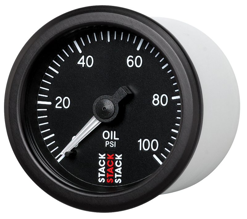 Autometer Stack 52mm 0-100 PSI 1/8in NPTF (M) Mechanical Oil Pressure Gauge - Black thumbnail 5