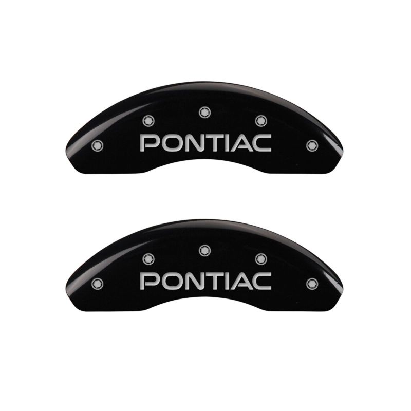 MGP 4 Caliper Covers Engraved Front Pontiac Engraved Rear G6 Black finish silver ch thumbnail 2
