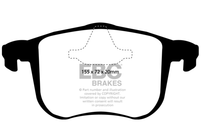 EBC 06-11 Saab 9-3 Aero Bluestuff Front Brake Pads thumbnail 3