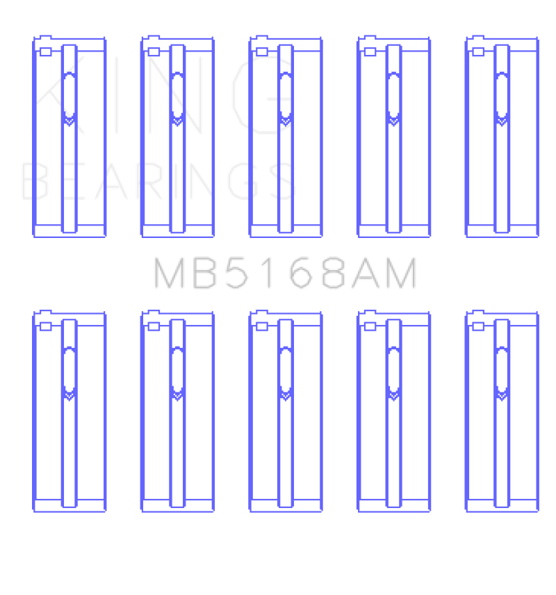King Acura F22B1 / Honda F22A1/F22A6/F22B1/F22B2/F22B6 0.25 Oversized Main Bearing Set thumbnail 4