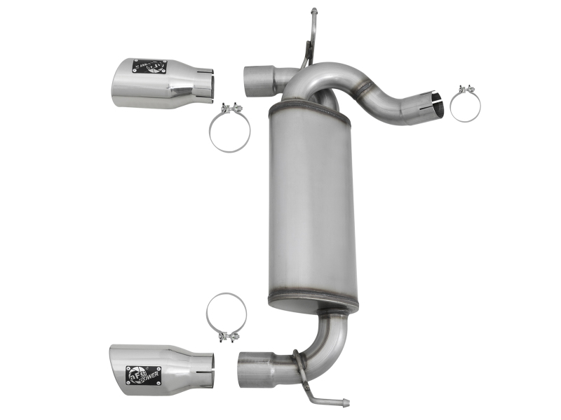 aFe Rebel Series 2.5in 409 SS Axle-Back Exhaust w/Polished Tips 07+ Jeep Wrangler (JK) V6 3.6L/3.8L thumbnail 8