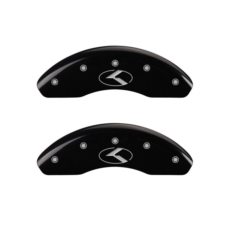 MGP 4 Caliper Covers Engraved Front & Rear Circle K/Kia Black Finish Silver Char 2018 Kia Niro thumbnail 6