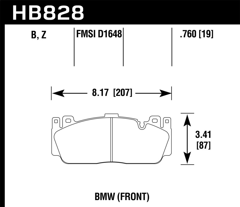 Hawk 12-17 BMW M6 / 14-17 BMW M6 Gran Coupe / 13-16 BMW M5 HPS 5.0 Front Brake Pads thumbnail 3