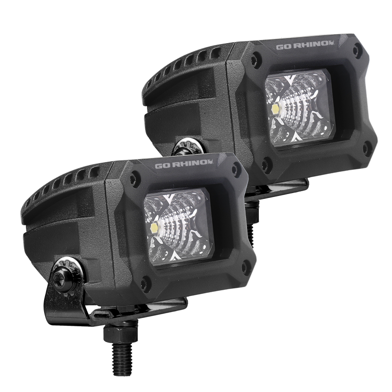 Go Rhino Xplor Bright Series Rectangle LED Flood Light Kit (Surface/Thread Std Mnt) 3x2 - Blk (Pair) thumbnail 3