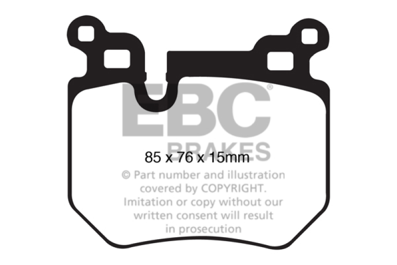 EBC 08-10 BMW 135 3.0 Twin Turbo Redstuff Rear Brake Pads thumbnail 4