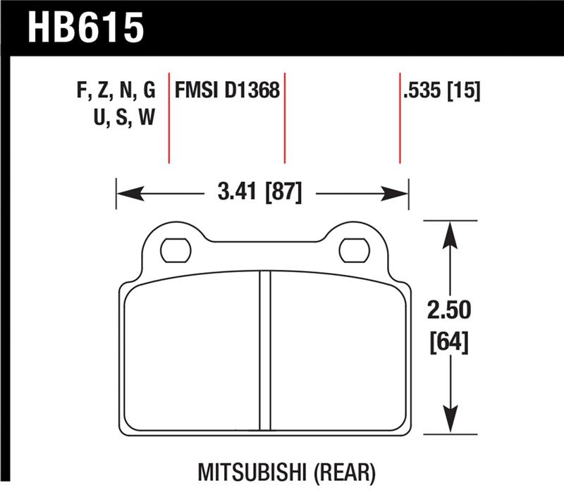 Hawk EVO X HPS Street Rear Brake Pads