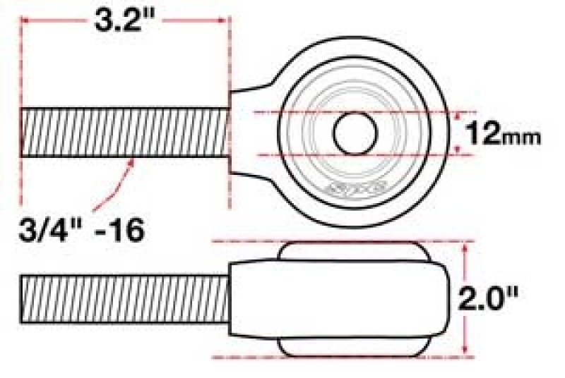 SPC Performance xAxis Sealed Flex Joint RH 3/4in-16x12mm BH x 2in W thumbnail 4