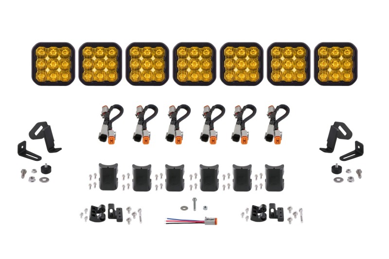 Diode Dynamics SS5 Sport Universal CrossLink 7-Pod Lightbar - Yellow Driving thumbnail 3