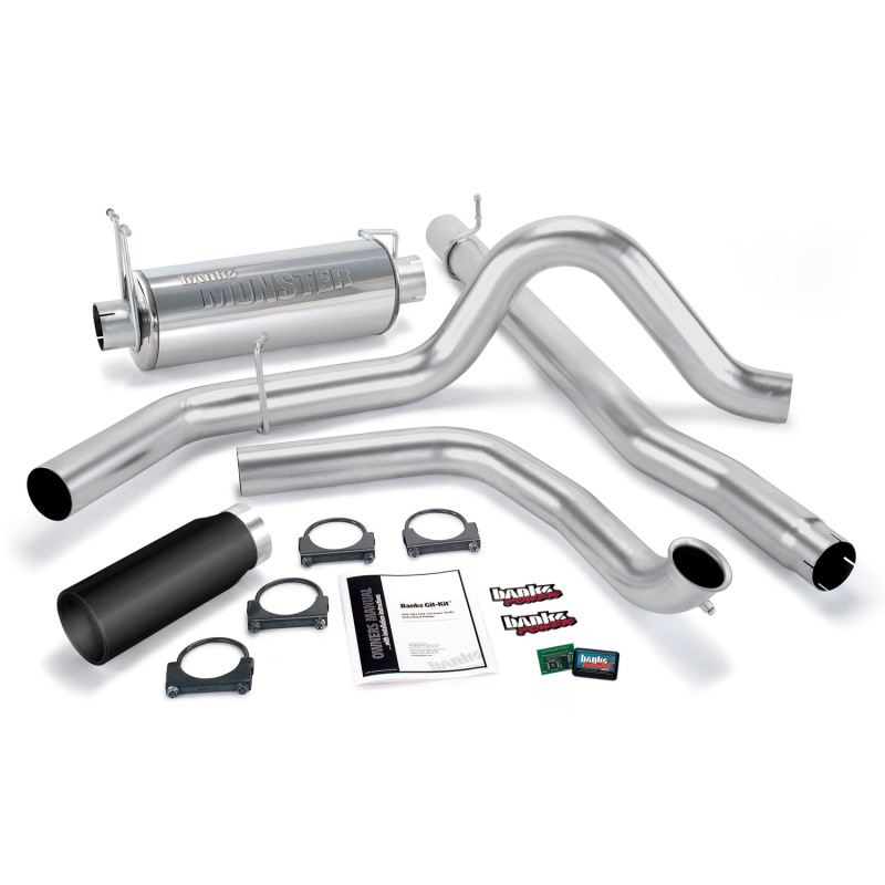 Banks Power 01-03 Ford 7.3L w/Cat Conv Git-Kit - SS Single Exhaust w/ Black Tip thumbnail 2