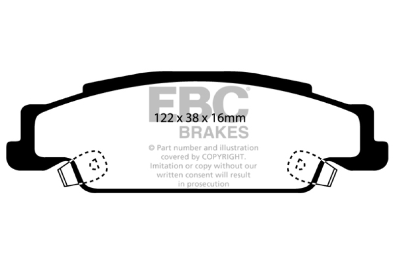 EBC 02-05 Cadillac CTS 2.6 Ultimax2 Rear Brake Pads thumbnail 3