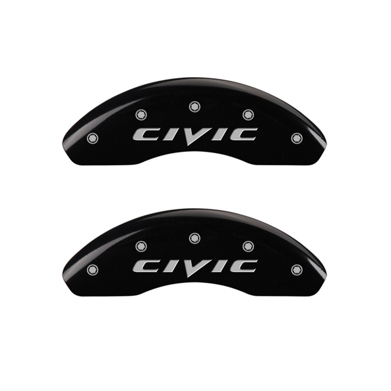 MGP Front set 2 Caliper Covers Engraved Front 2015/Civic Black finish silver ch thumbnail 4