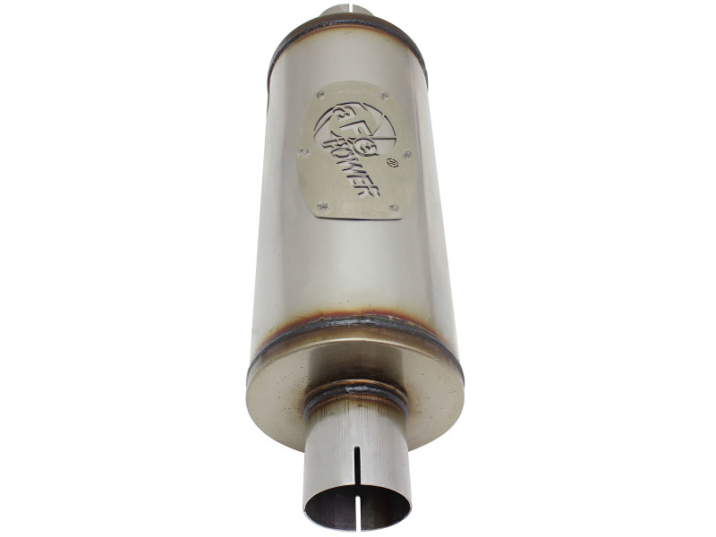 aFe MACH Force-Xp 409 SS Muffler 2-1/2in Center/Center 14in L X 6in Dia - Round Body thumbnail 7