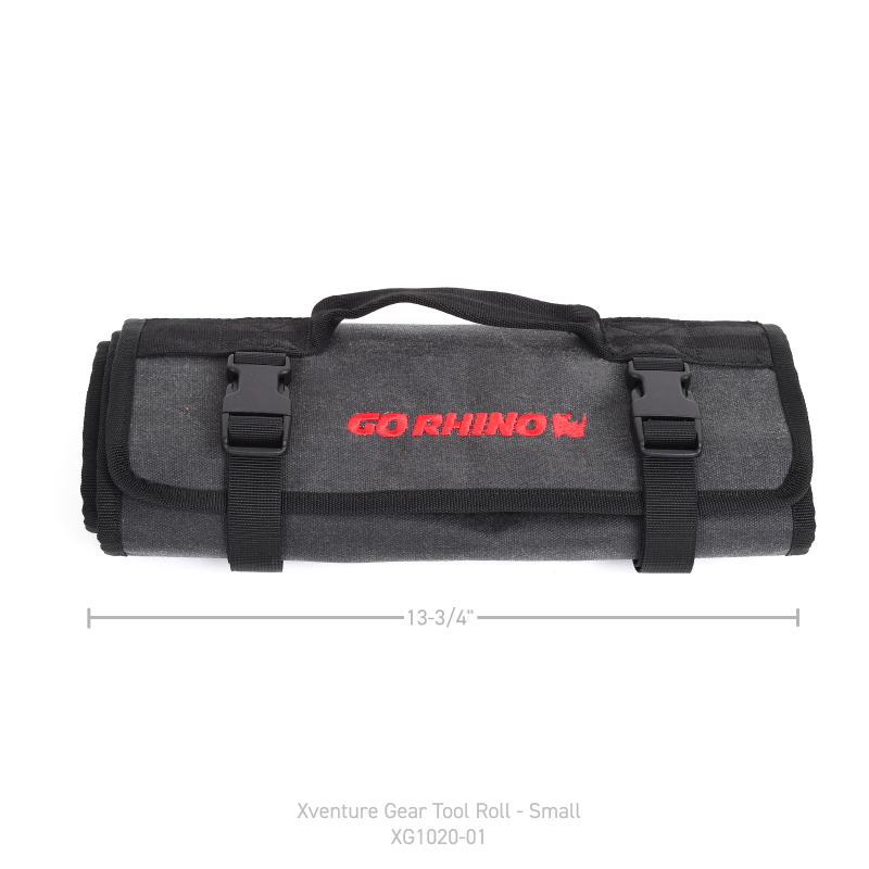 Go Rhino XVenture Gear Tool Roll - Small (4x4in. Closed) 12oz Waxed Canvas - Black thumbnail 7