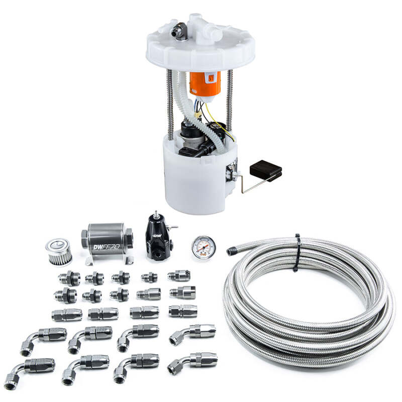 DeatschWerks 06-11 Honda Civic Si K20 DW400 Pump Module & Return Kit w/CPE Fuel Lines thumbnail 2