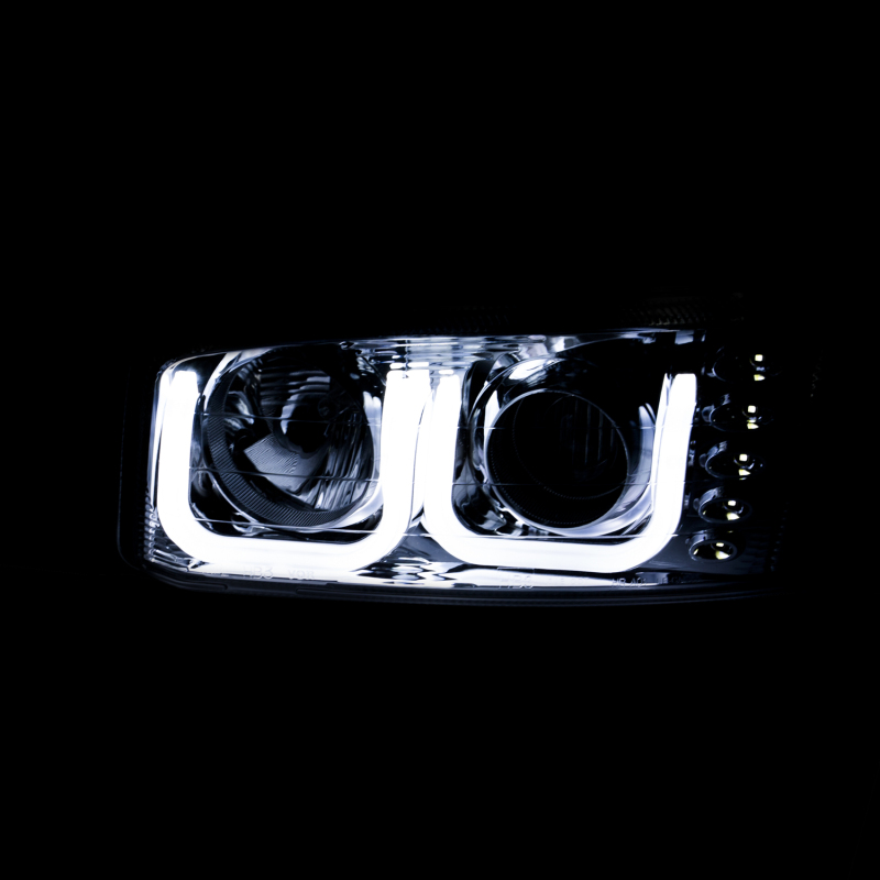 ANZO 1999-2006 GMC Sierra 1500 Projector Headlights w/ U-Bar Black thumbnail 8