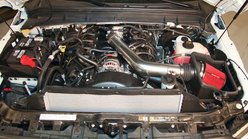 Spectre 11-14 Ford F250/350 V8-6.2L F/I Air Intake Kit - Polished w/Red Filter thumbnail 9