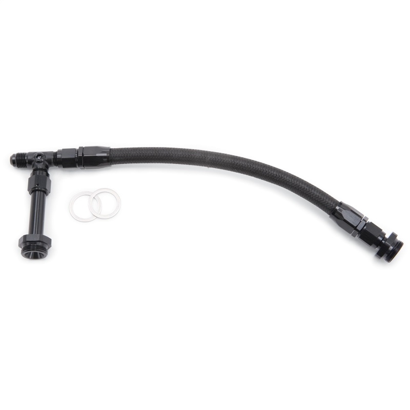 Edelbrock Carb Fuel Line Kit Dual Inlet 6 An Male Proclassic II Hose Black Anodized Fittings
